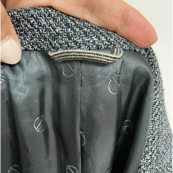 Christian Dior Men’s Tweed Blazer light blue, cream, black Tailored Vintage - Picture 6 of 16